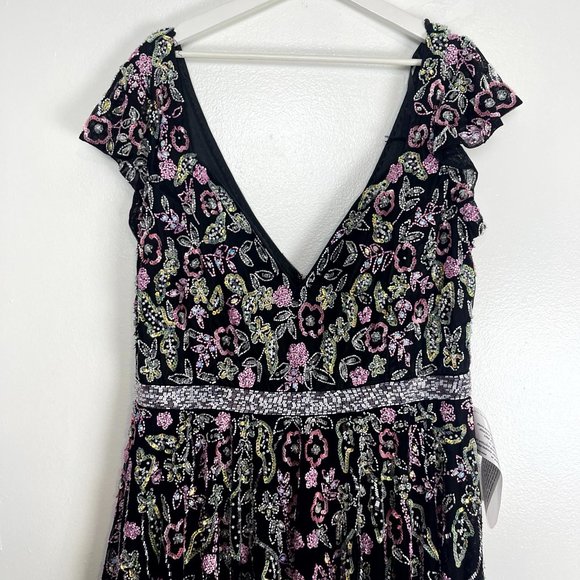 MAC DUGGAL 5353 Evening Dress in Black Multi Size 18W - Picture 4 of 10